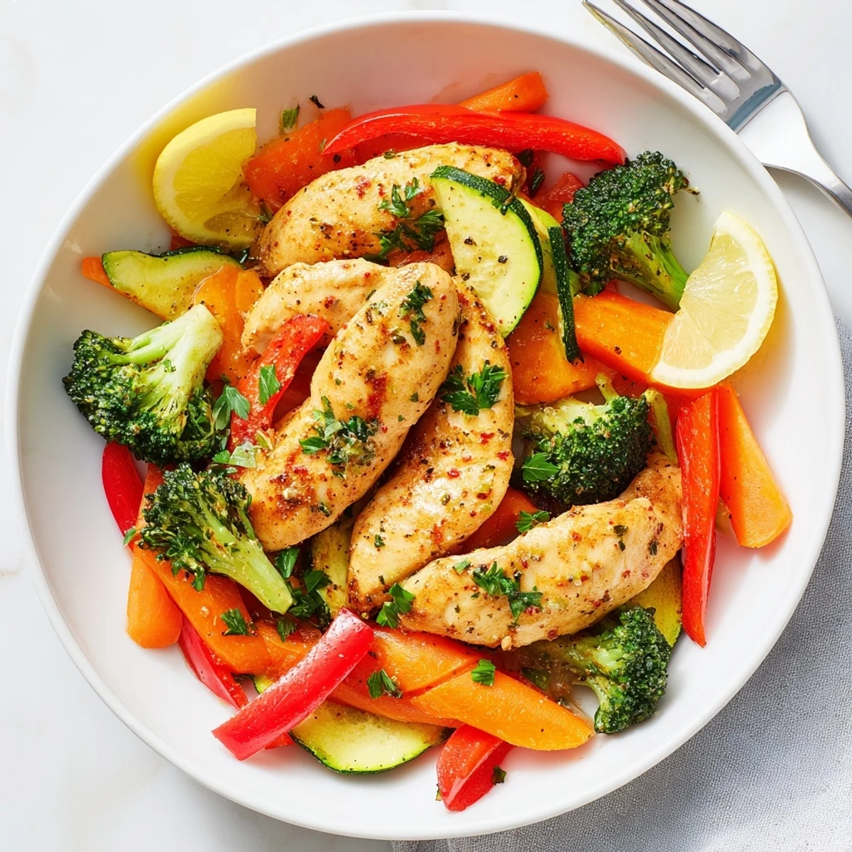 One-Pan Garlic Butter Chicken Veggies
