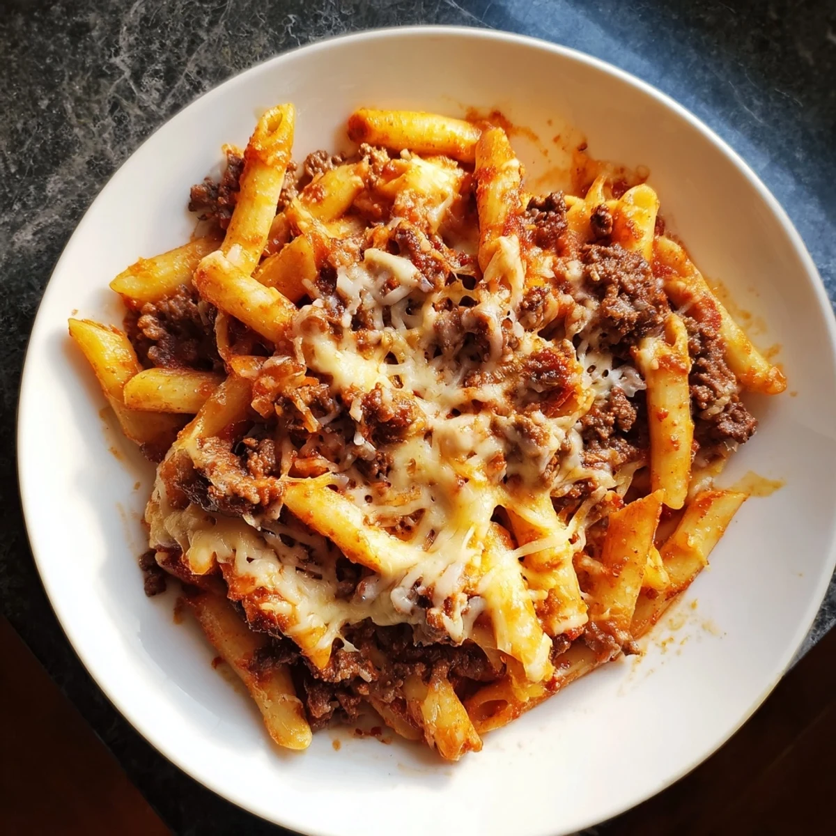 Cheesy Beef Penne Bake