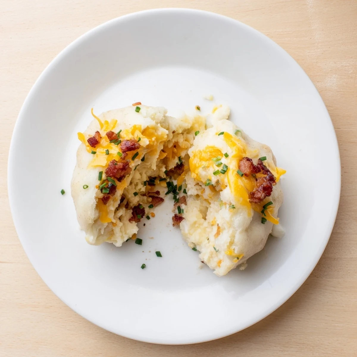Tender dough hugging a creamy potato and bacon filling, the delicious loaded baked potato soup dumplings ready to savor.