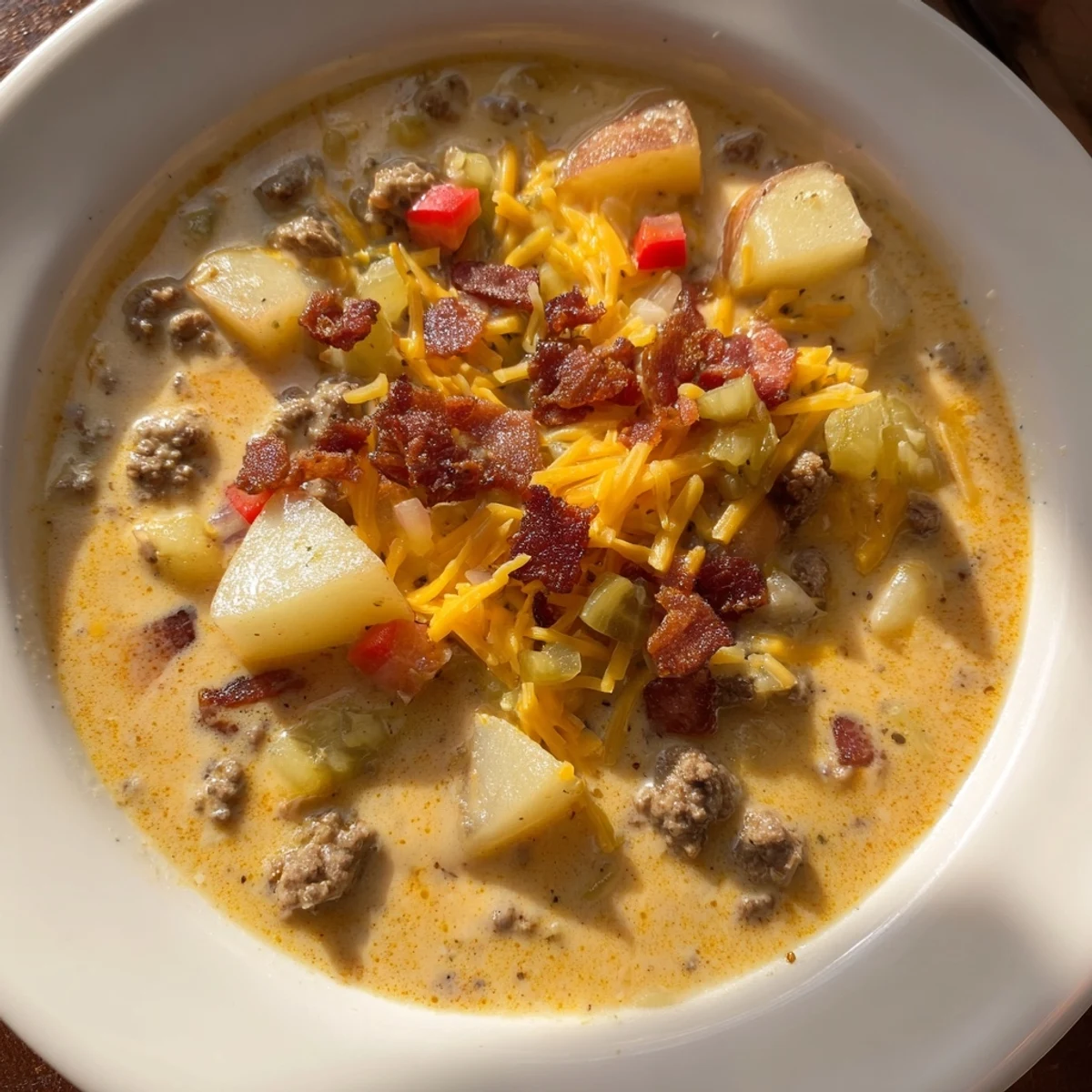 Crockpot Cheeseburger Soup