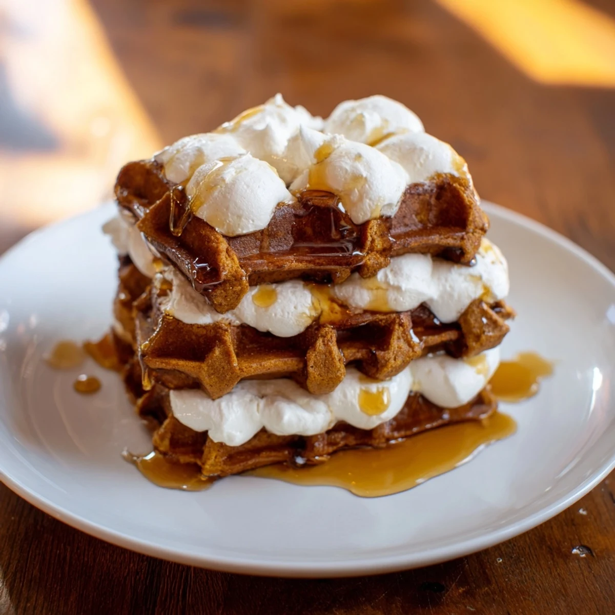 Express Gingerbread Waffle Stacks