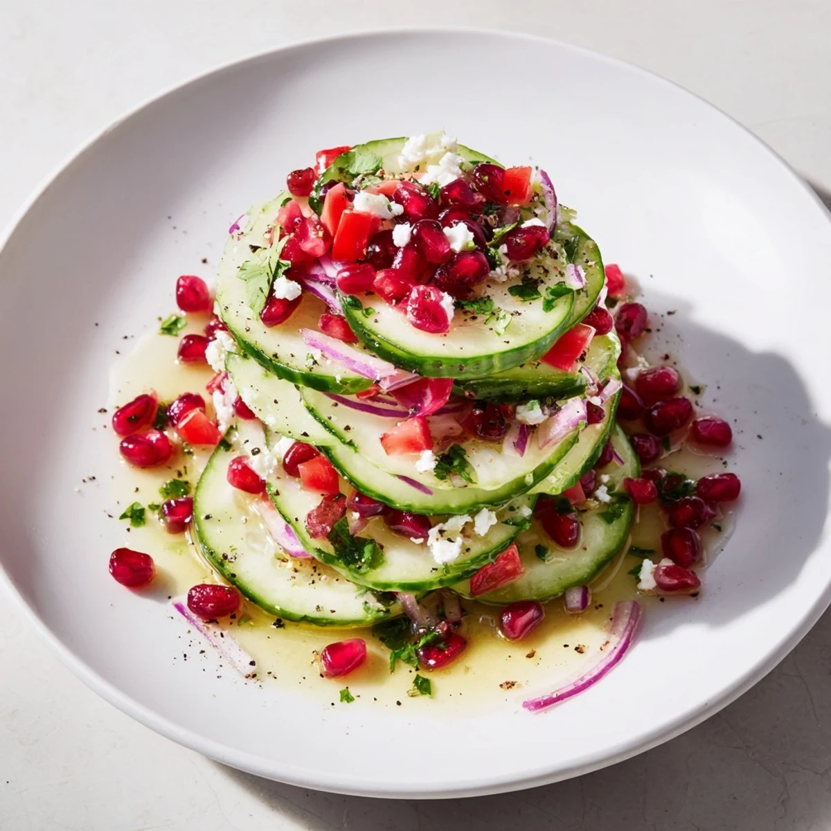 Healthy Cucumber Christmas Salad