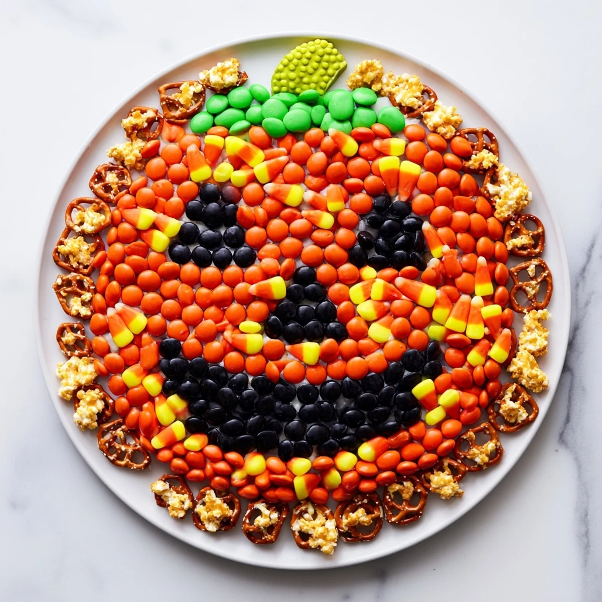 See this amazing Jack-o-Lantern candy board, a delicious assortment of sweets perfect for sharing.