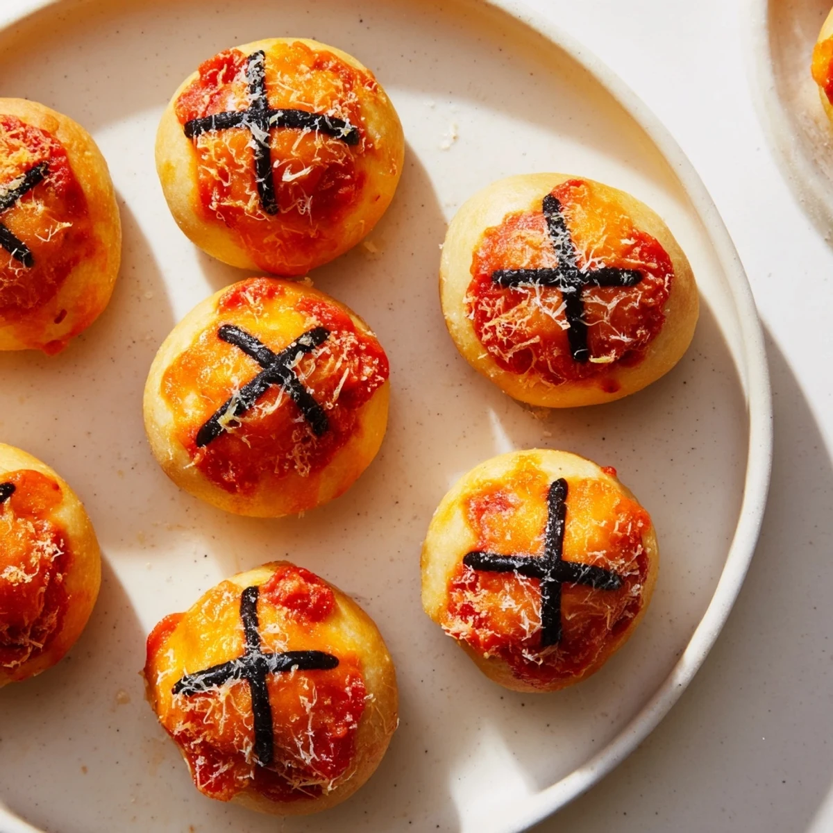 Basketball pizza bites