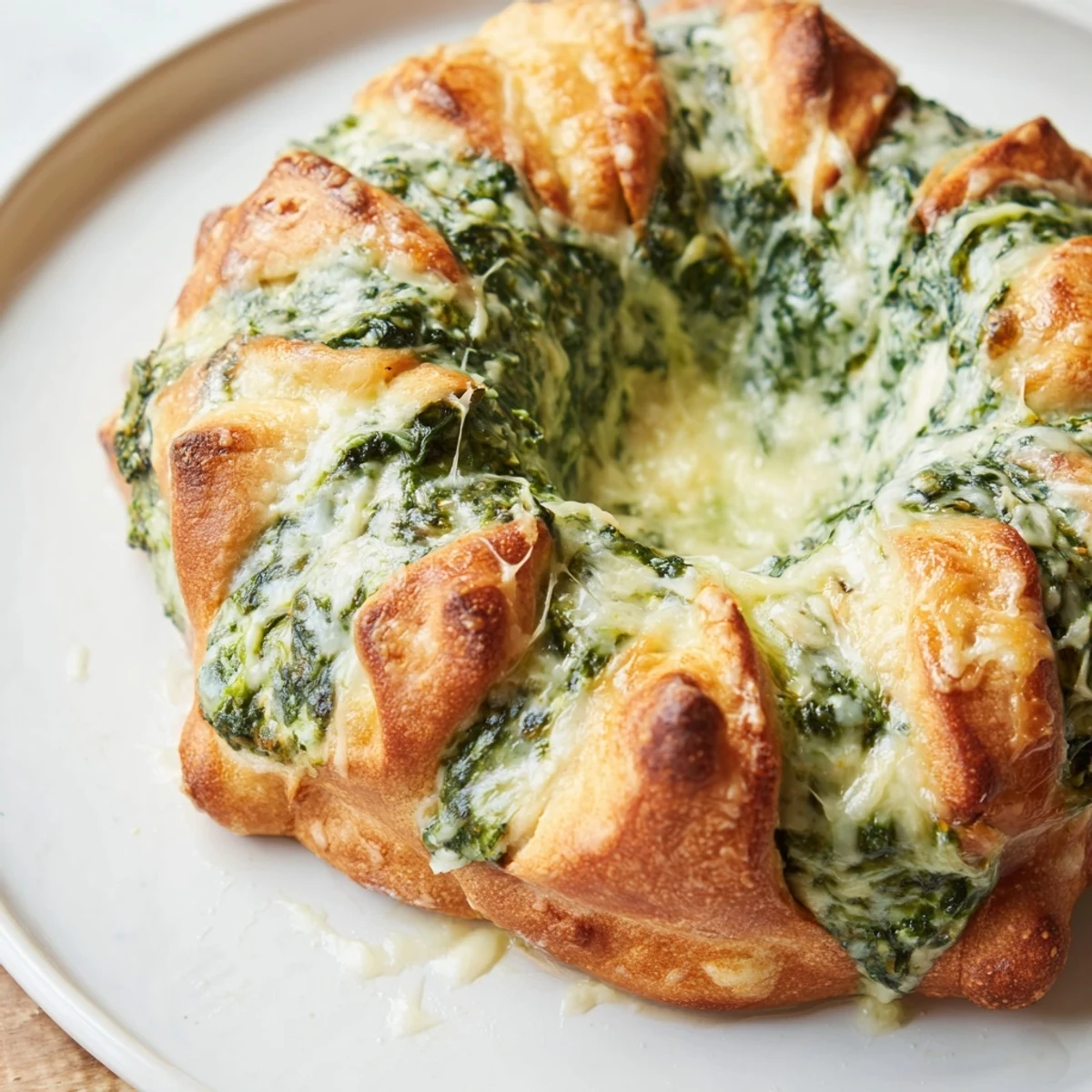 Warm Reindeer Antler Spinach Dip Ring, a savory pull-apart bread perfect for holiday parties.
