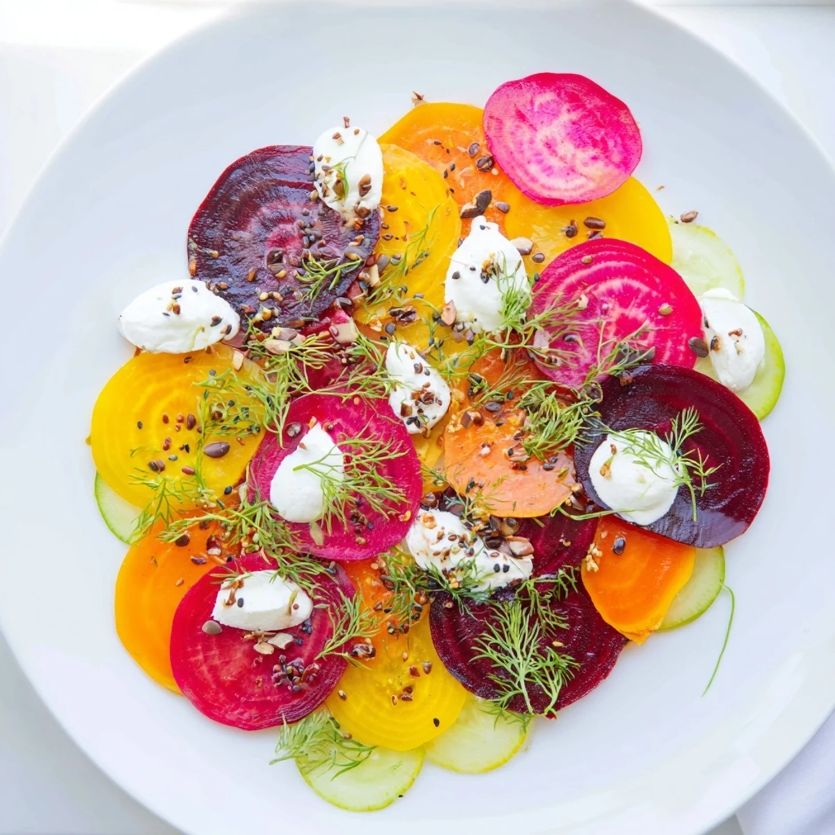 See the elegant presentation of a Kinetic Motion Blur, a visual feast with fresh herbs and microgreens.