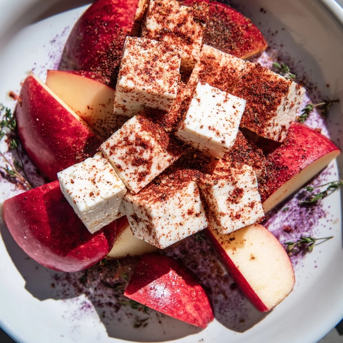 Delicious The Autumn Ember features smoky paprika cheese and apple wedges on a platter for guests to enjoy.