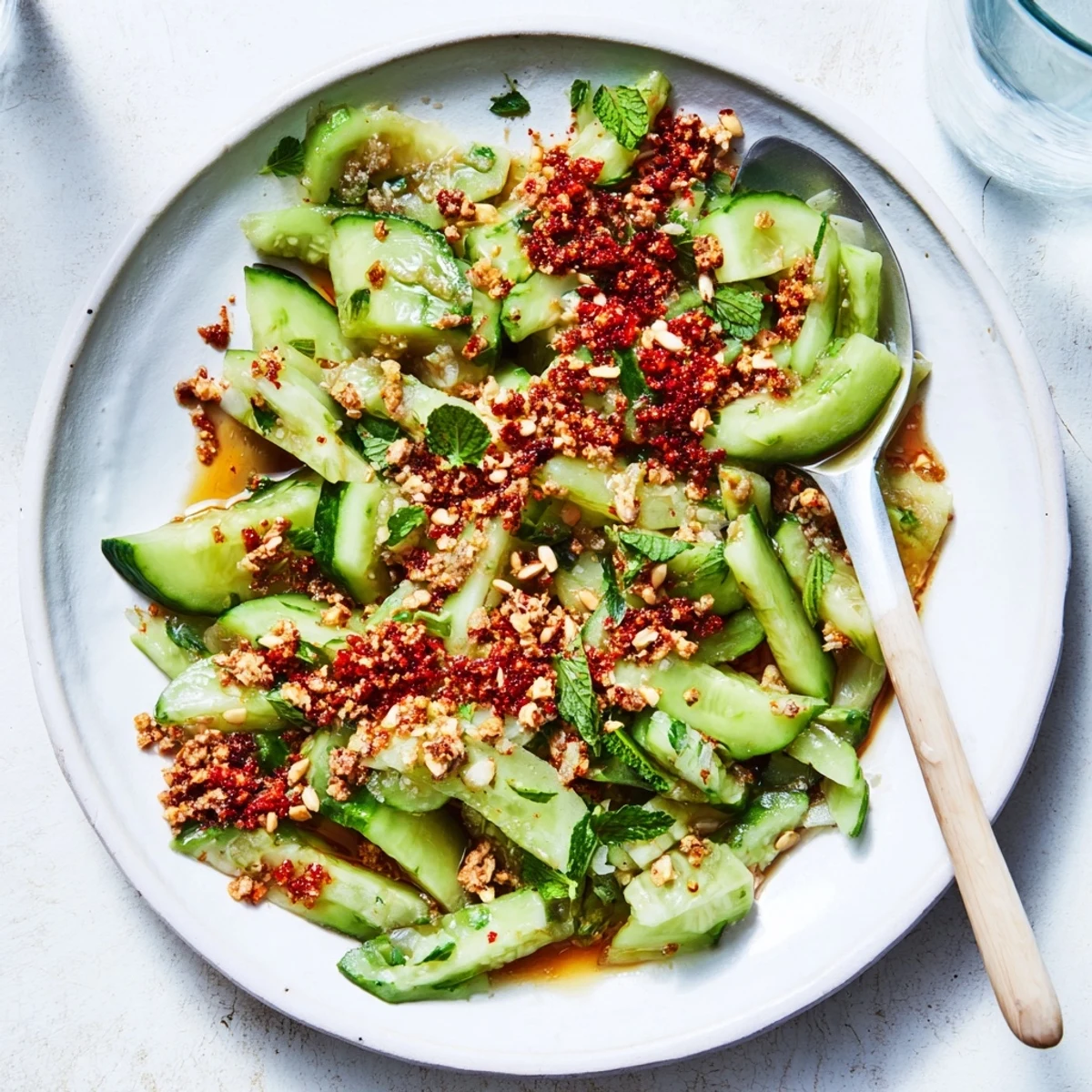 Cucumber Shaker Salad Chili Crisp