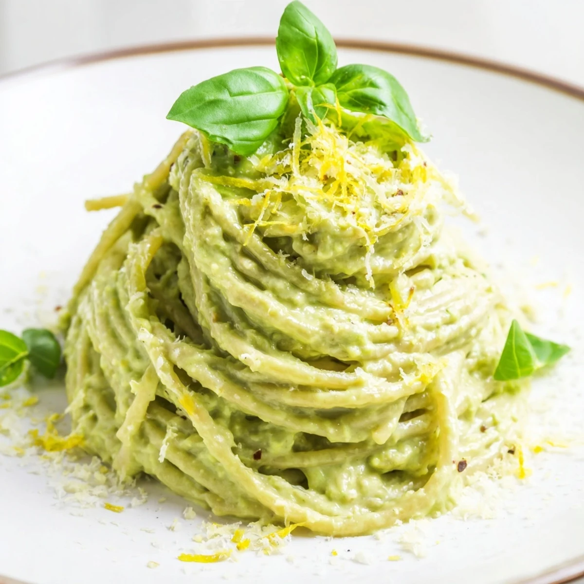 This decadent creamy avocado pasta boasts a silky sauce, perfect for a quick, satisfying vegetarian dinner.