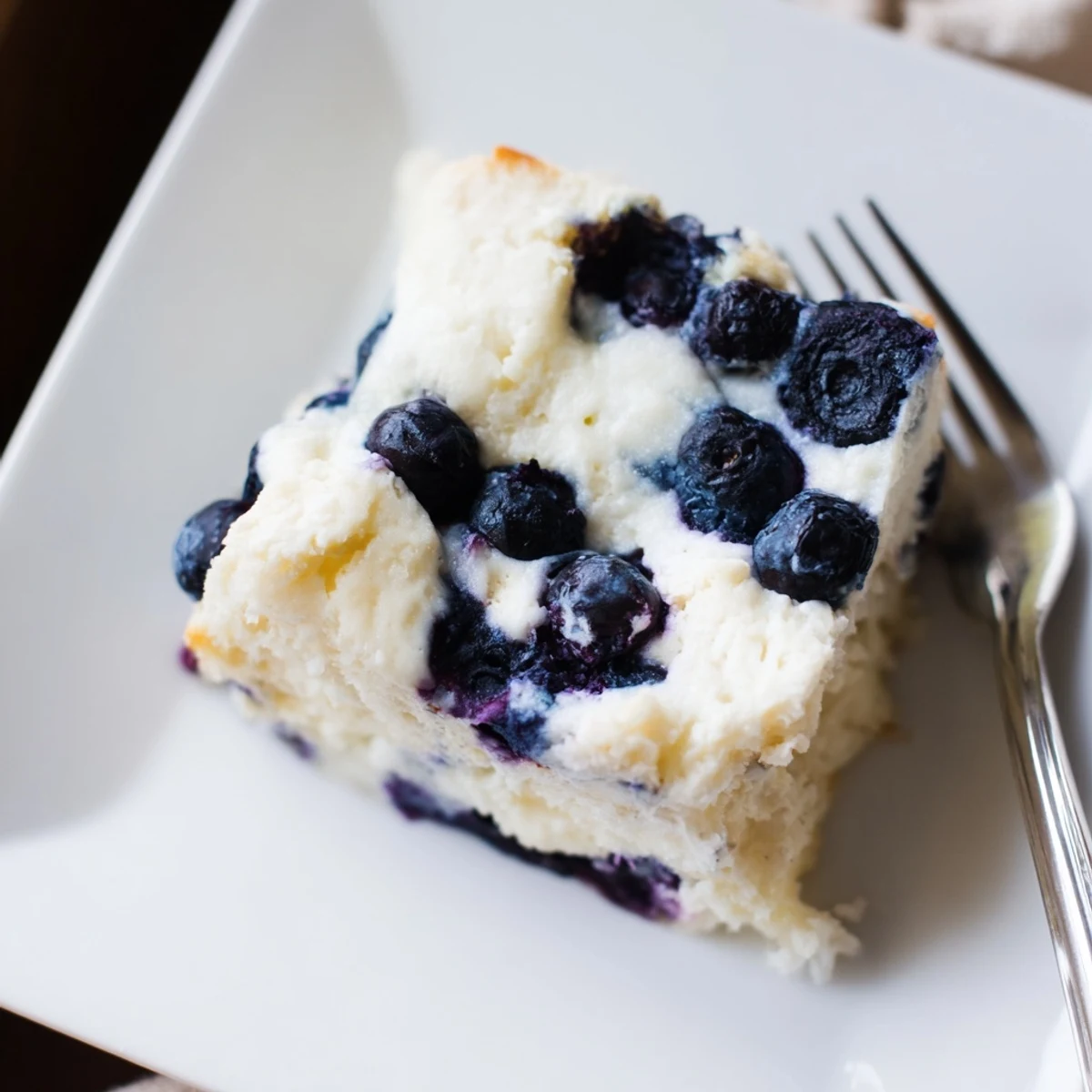 Homemade, gluten-free Blueberry Cottage Cheese Bake, fragrant cinnamon and fresh blueberries included.
