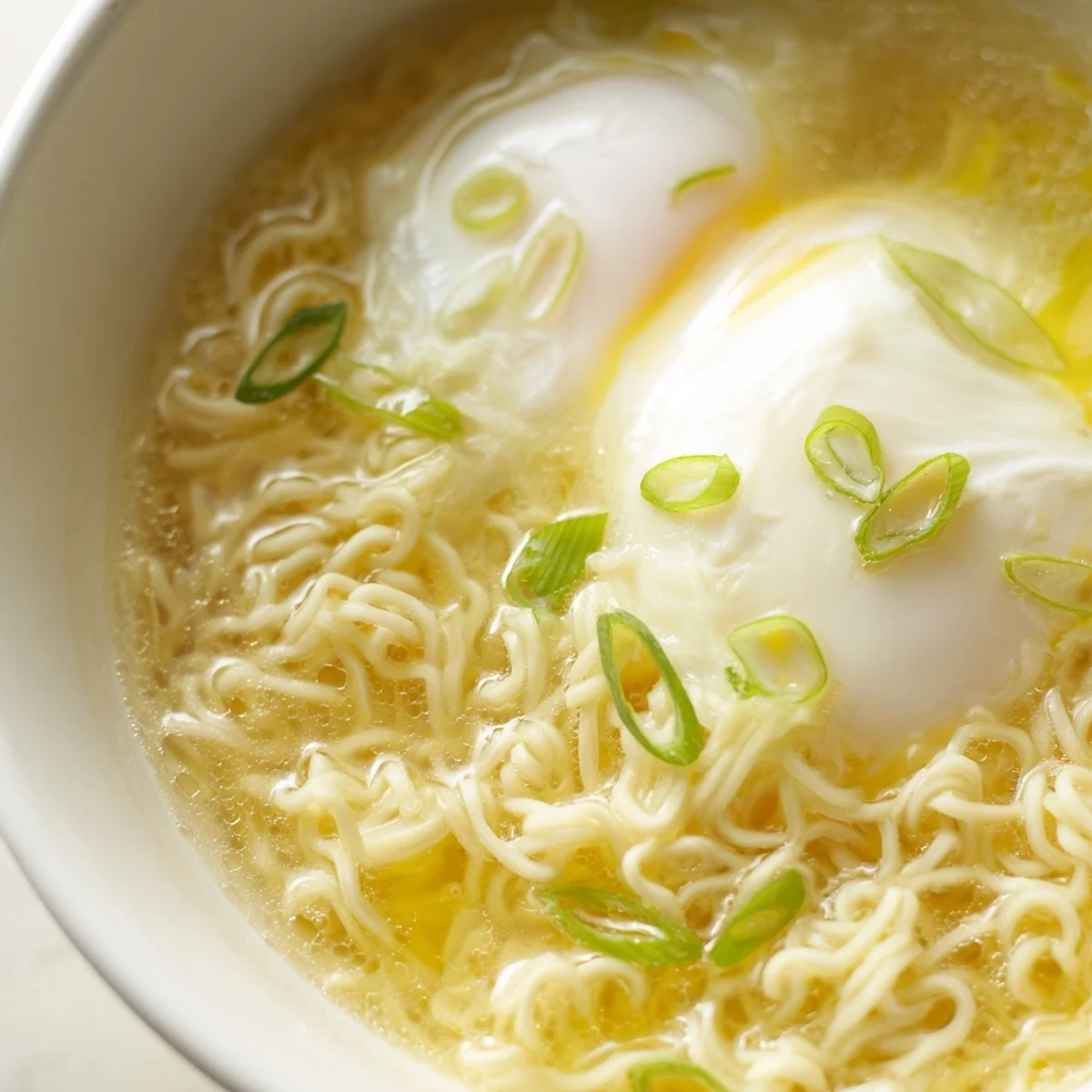 Enjoy this easy, upgraded instant ramen with egg: a bowl brimming with rich broth and butter.