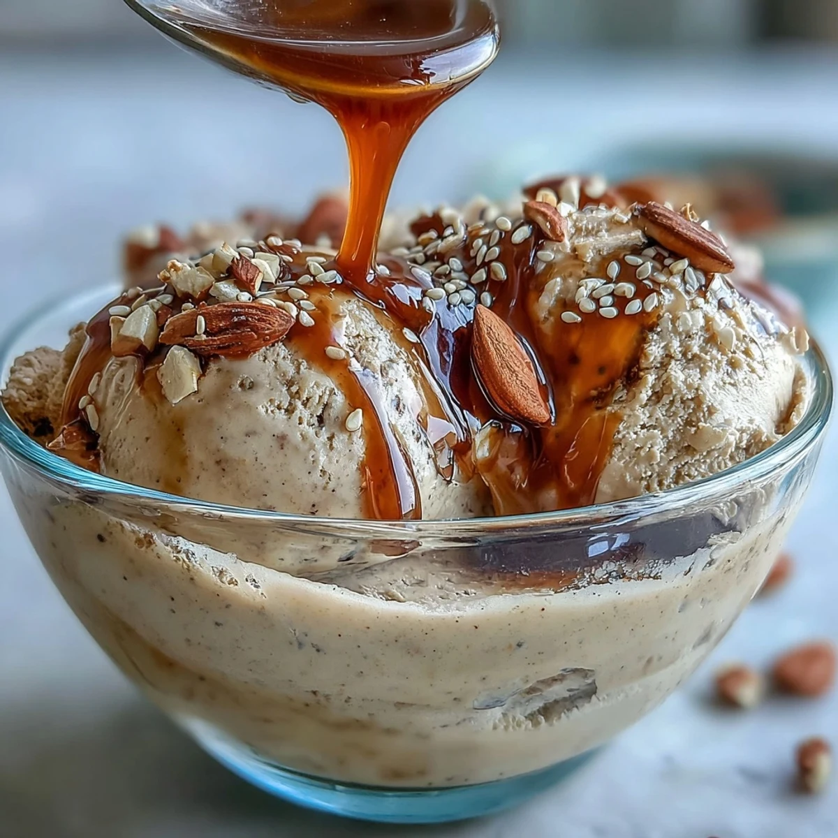 Hojicha affogato with creamy vanilla ice cream and steaming roasted green tea for a cozy Japanese-inspired dessert.