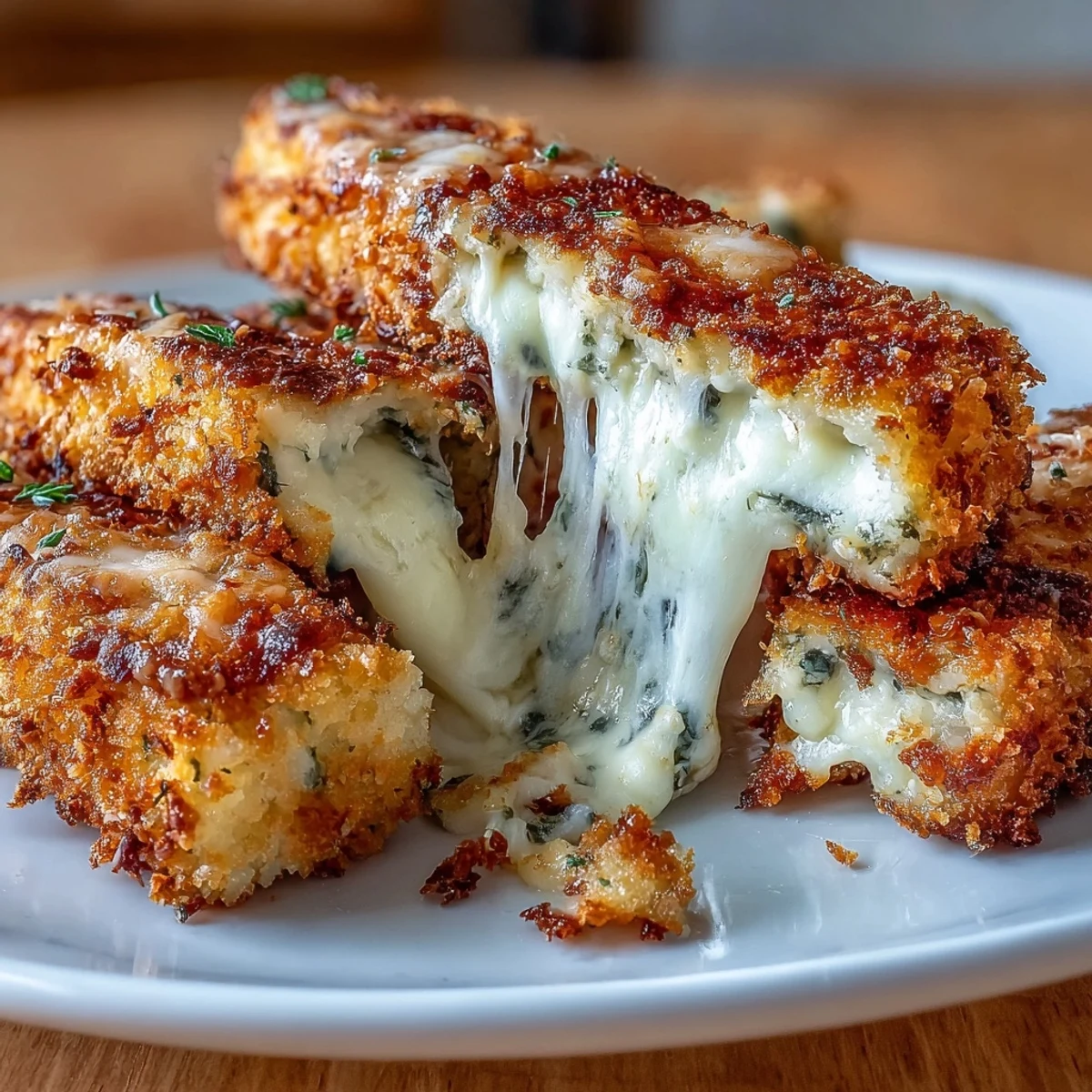 Crispy air fryer mozzarella sticks with marinara dip, golden and gooey inside, perfect for parties.  