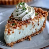 Tangy lime custard blends with sweet coconut in a buttery graham cracker crust, topped with zesty lime zest and fluffy whipped cream.  