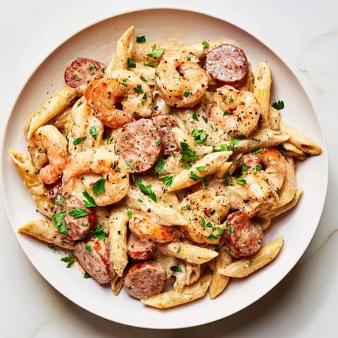 Cajun Sausage Shrimp Alfredo