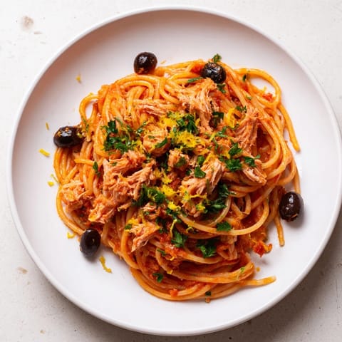 Pasta with Tuna Olives Capers