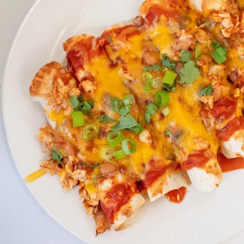 Cheesy Bean Enchiladas