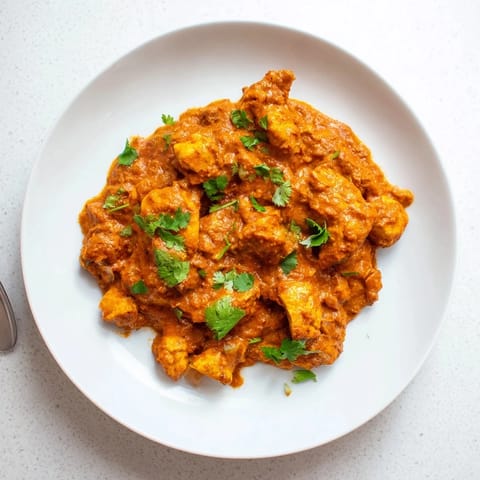 Steaming Instant Pot Chicken Tikka Masala, rich with coconut milk and colorful Indian spices, ready to enjoy.