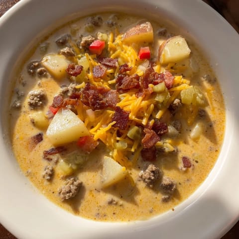 Crockpot Cheeseburger Soup