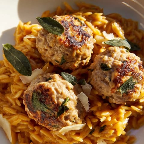 Sage Turkey Meatballs Pumpkin Orzo