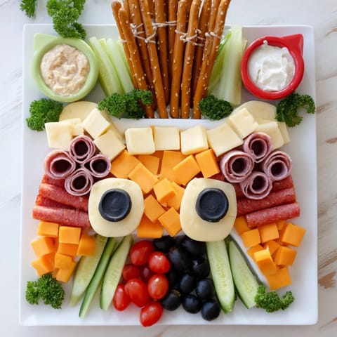 A vibrant game night controller snack platter full of color, featuring olives and tasty dips.
