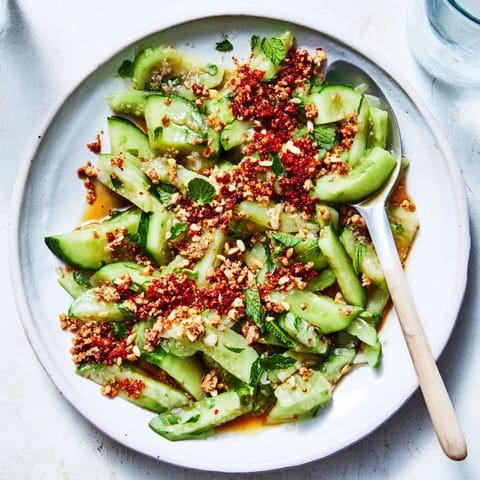 Cucumber Shaker Salad Chili Crisp