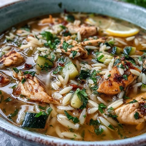 Lemon Chicken Zucchini Orzo