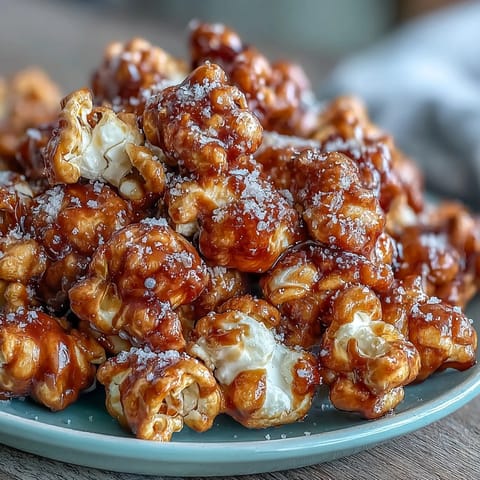 Luxurious air-popped popcorn seasoned with truffle oil, Parmesan, and fleur de sel for an elegant snack experience.