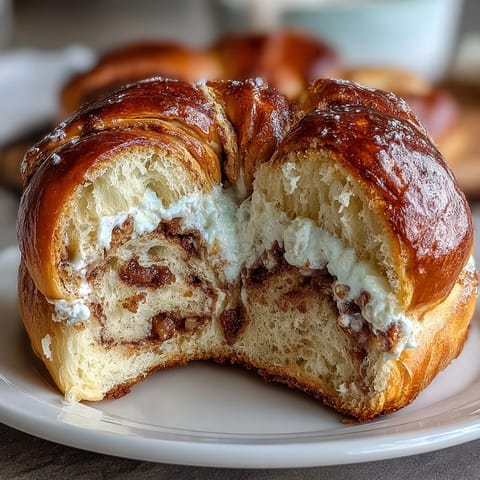 Fluffy yogurt bagels with cinnamon swirl on a rustic wooden board, golden brown and dusted with cinnamon sugar.  