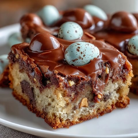 Peanut Butter Easter Egg Cookie Bars with colorful candies baked into soft, chewy bars perfect for spring celebrations.