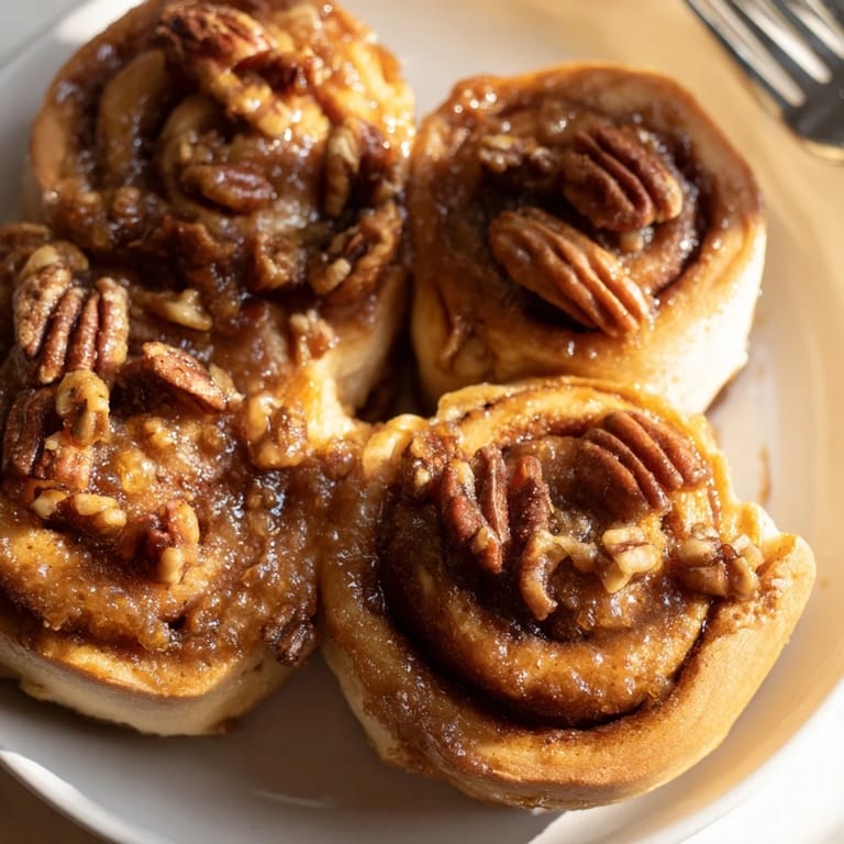 Warm and comforting Maple Pecan Sticky Buns, perfect for a delicious brunch treat.  