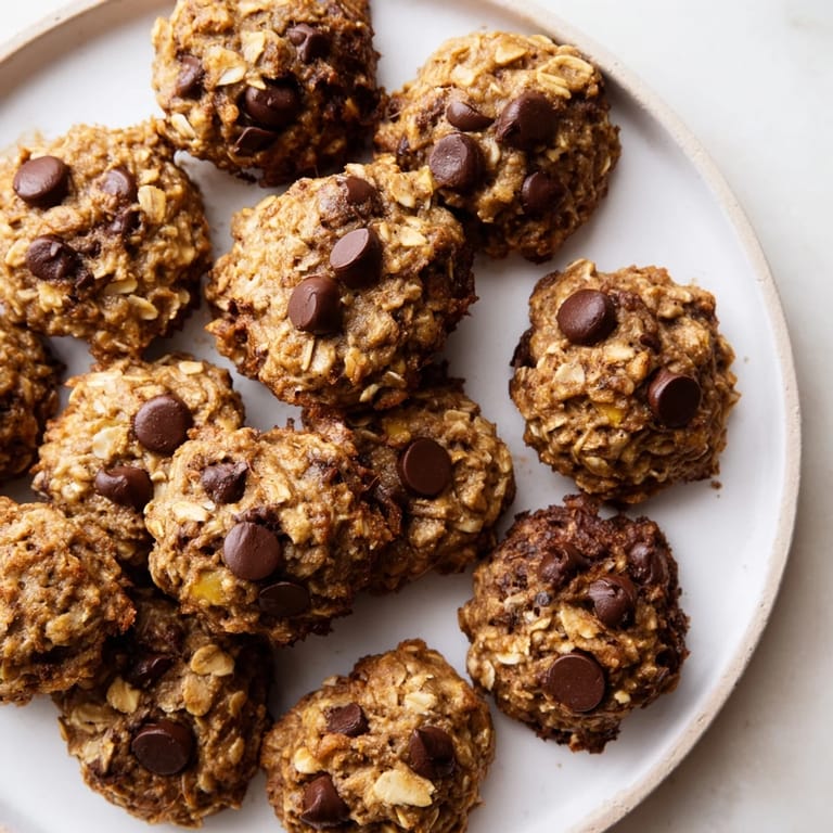 Deliciously simple Oat-Banana Chocolate Chip Cookies: a soft-baked treat perfect for dessert.