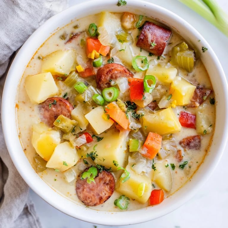 Enjoy a spoonful of flavorful, spicy Slow Cooker Cajun Potato Soup, perfect for a cozy evening.