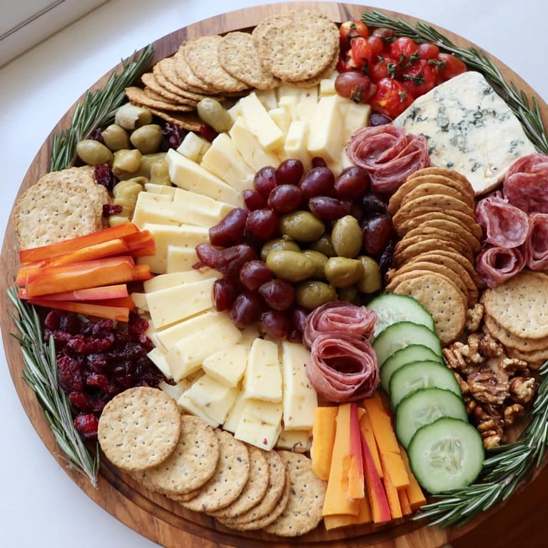 Perfect party food! This Simplified Grazing Board Wreath is a beautiful, easy vegetarian appetizer to assemble.