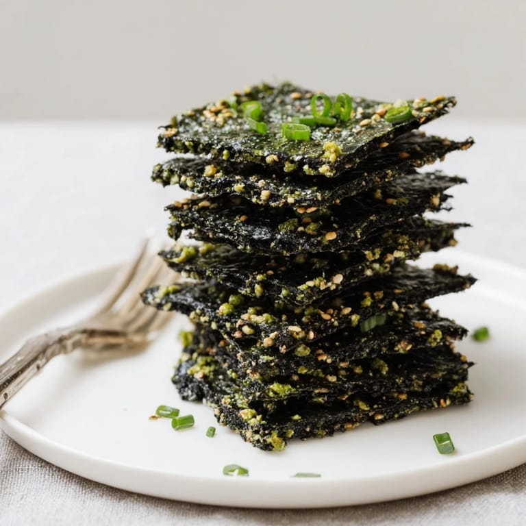 A close-up view of Snacks de Vague Surf, showcasing the savory umami flavor of ocean-inspired seaweed snacks.