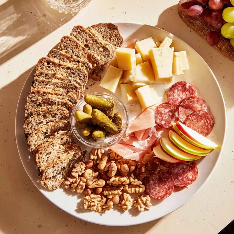A delicious Planche Montagne Aventure Collation, featuring rustic bread and creamy cheeses, beautifully arranged.