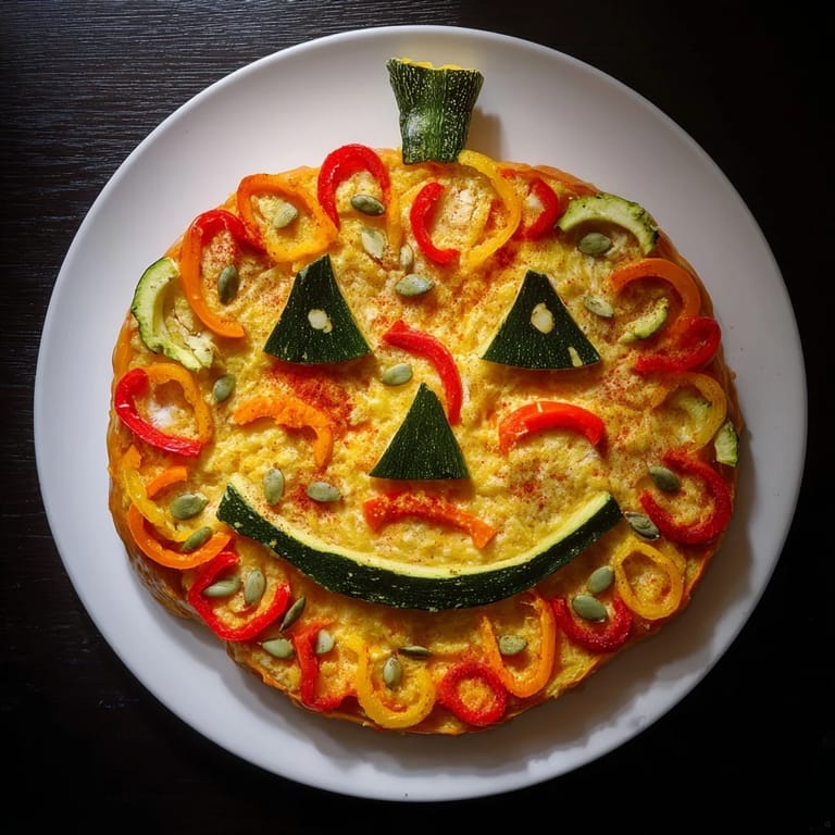 Vibrant image of a golden roasted Pumpkin Lantern Halloween Plate, perfect for a festive vegetarian appetizer .