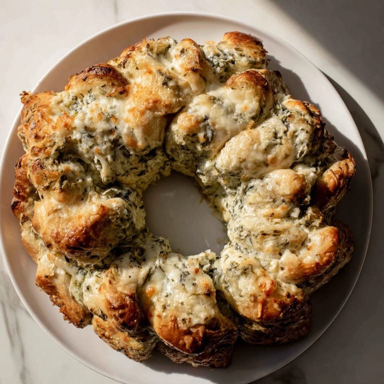 Pull apart this delicious Reindeer Antler Spinach Dip Ring and enjoy this festive appetizer warm.