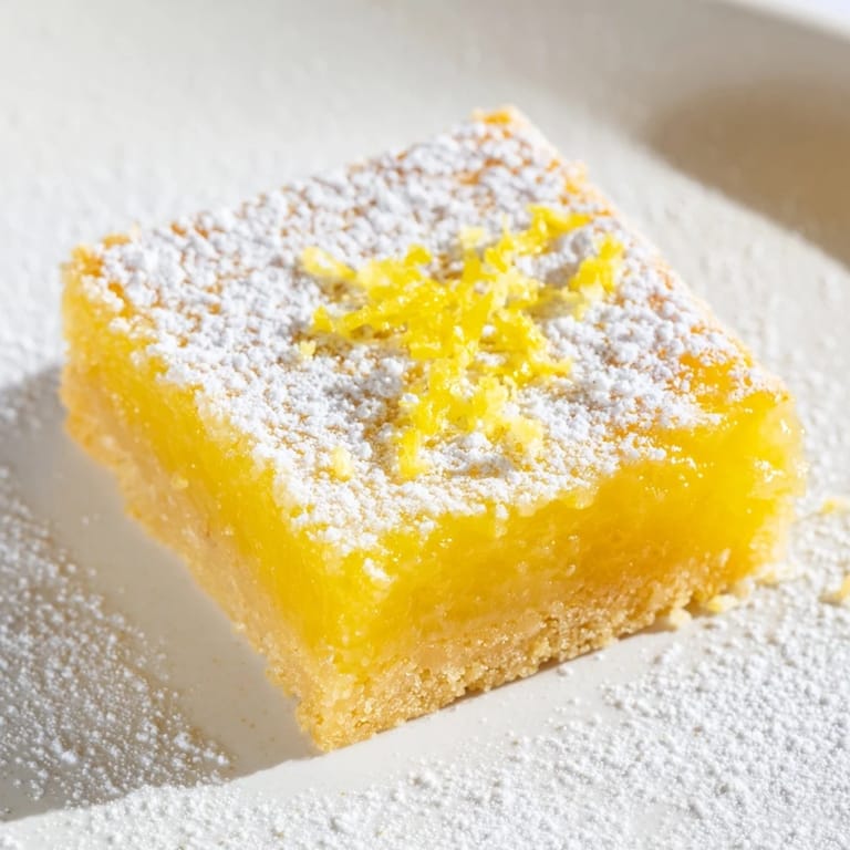 A close-up of vibrant, triangular lemon bars, showcasing a buttery crust and tart filling, perfect for dessert.