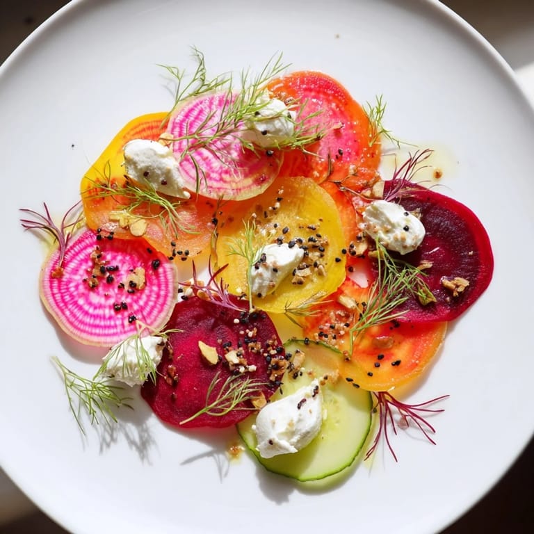 This Kinetic Motion Blur shows a stunning arrangement of sliced vegetables, perfect for a modern appetizer and party.