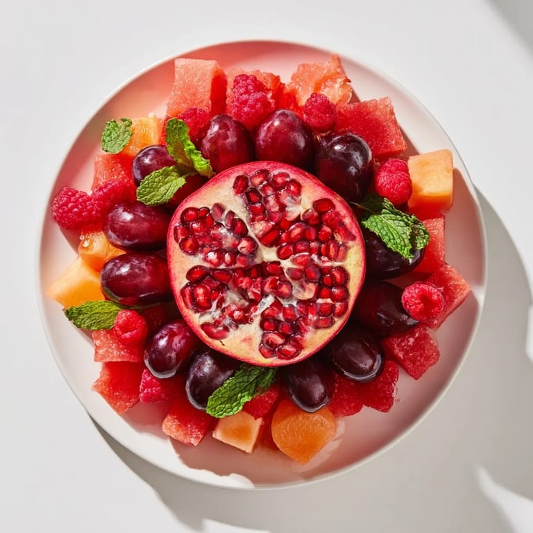 See the elegant, edible arrangement of a pomegranate pivot: A stunning fruit platter for a lovely appetizer.