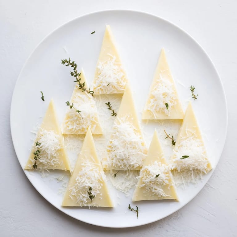 The appetizing Snowcapped Range appetizer showcases creamy Brie mountains dusted with parmesan and fresh thyme.