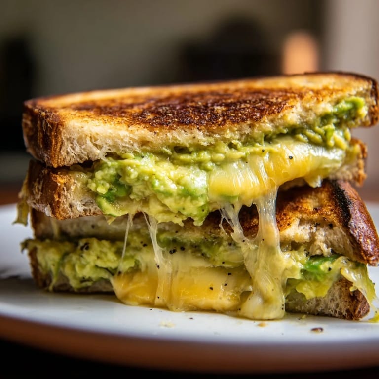 Melted cheese and creamy avocado fill this delectable Avocado Toast Grilled Cheese, perfectly sandwiched between toasted sourdough.