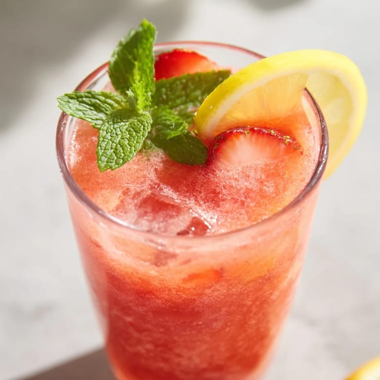 Homemade DIY fruit refresher drinks, made with fresh fruit purees, looking bright and delicious.