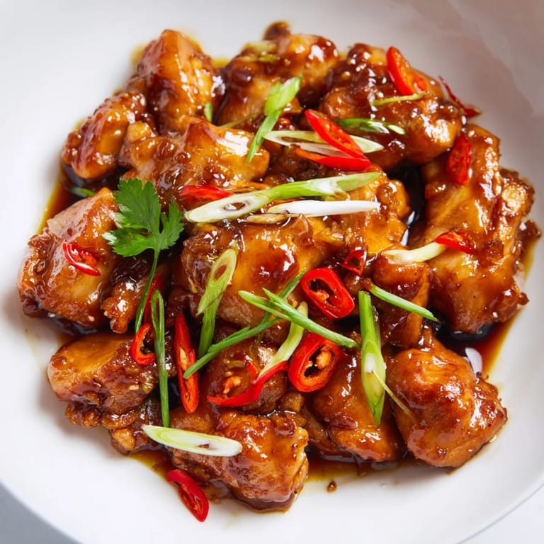 Golden-brown Vietnamese Caramel Chicken glistening, served atop fluffy rice for a delicious main.