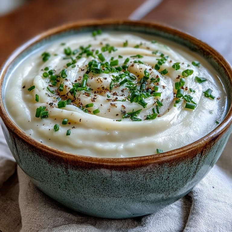 Warm Cream of Potato Soup served with crusty bread for dipping, perfect for cozy winter nights.