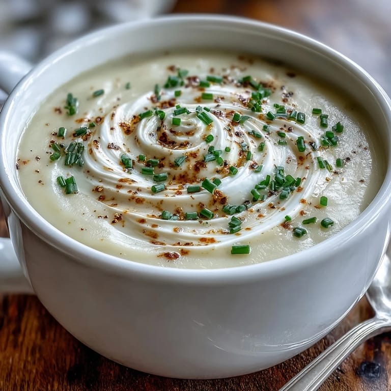Potato Leek Soup served with a bread bowl on a cozy wooden table.