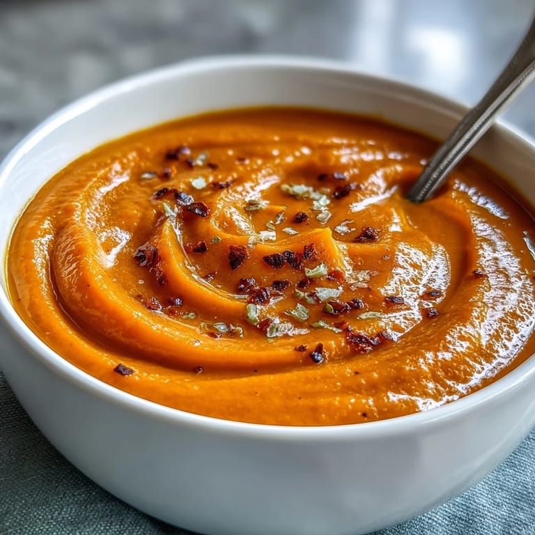 Vibrant Carrot Ginger Soup in a rustic bowl, steam rising, finished with a squeeze of fresh lemon.