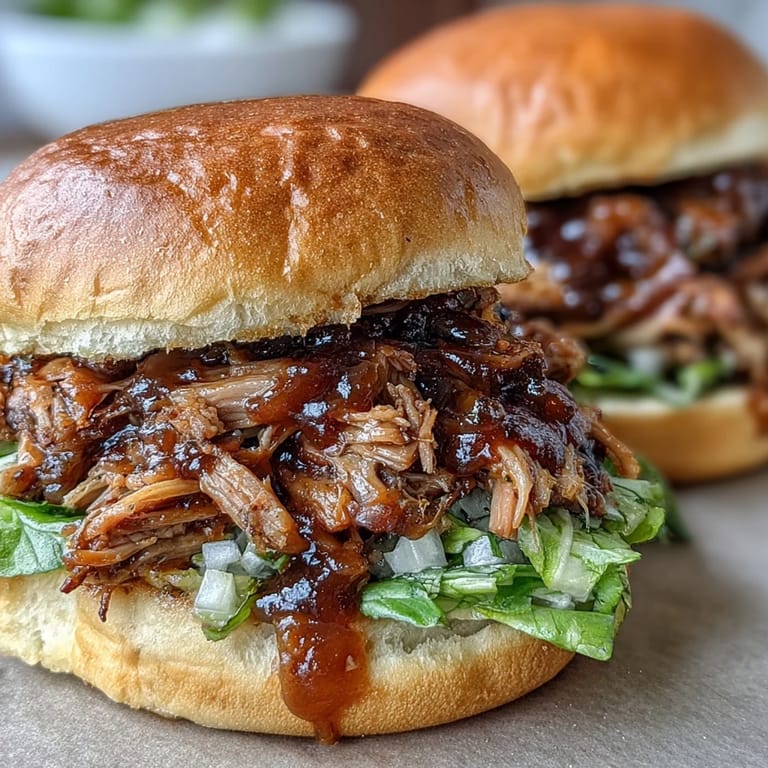 Hearty Applesauce Pulled Pork Sandwiches served with extra sauce and pickles for a flavorful game-day meal.