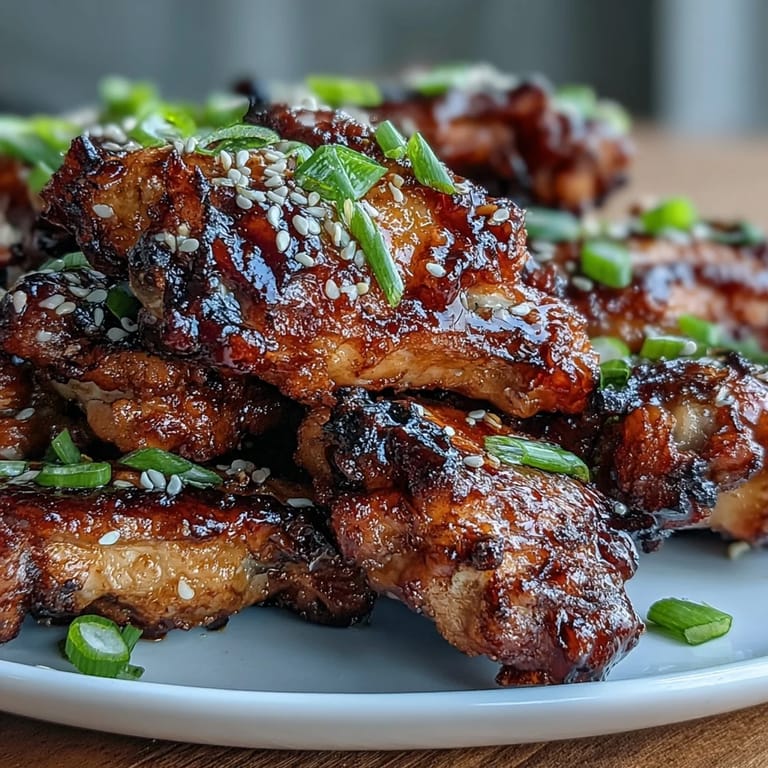 A close-up shows Coca Cola Chicken Wings glistening with thick sauce, revealing tender meat under caramelized ginger and garlic bits.